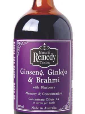 Natural Remedy Tonics Ginseng, Ginkgo & Brahmi