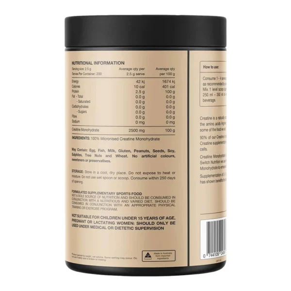 Switch Nutrition 100% Pure Creatine Monohydrate
