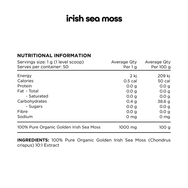 Switch Nutrition 100% Pure Golden Irish Sea Moss